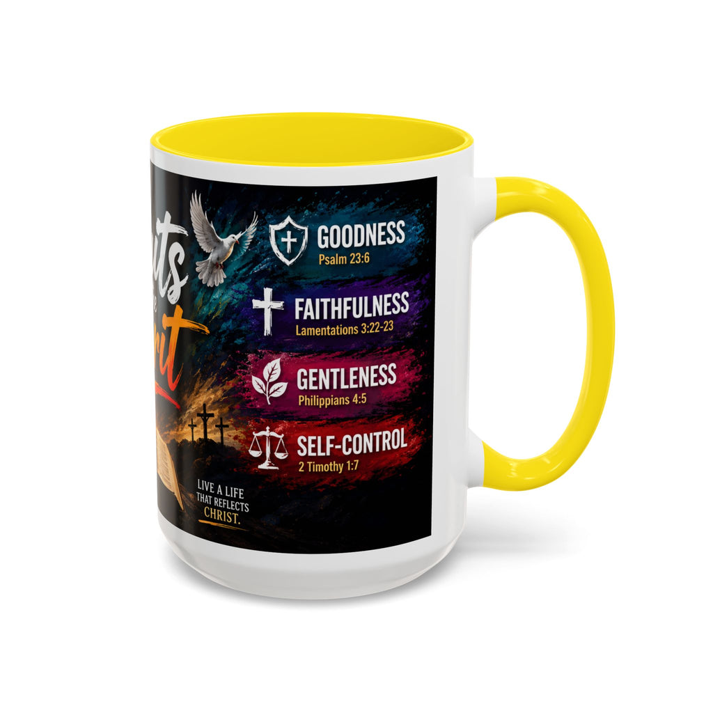 Fruits of the Spirit Coffee Mug — Christian Inspirational Bible Scripture Accent Mug (11/15oz), Religious Gift