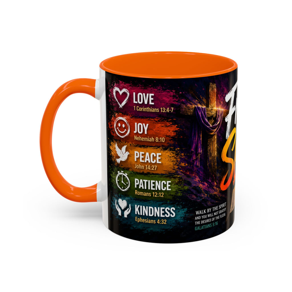Fruits of the Spirit Coffee Mug — Christian Inspirational Bible Scripture Accent Mug (11/15oz), Religious Gift
