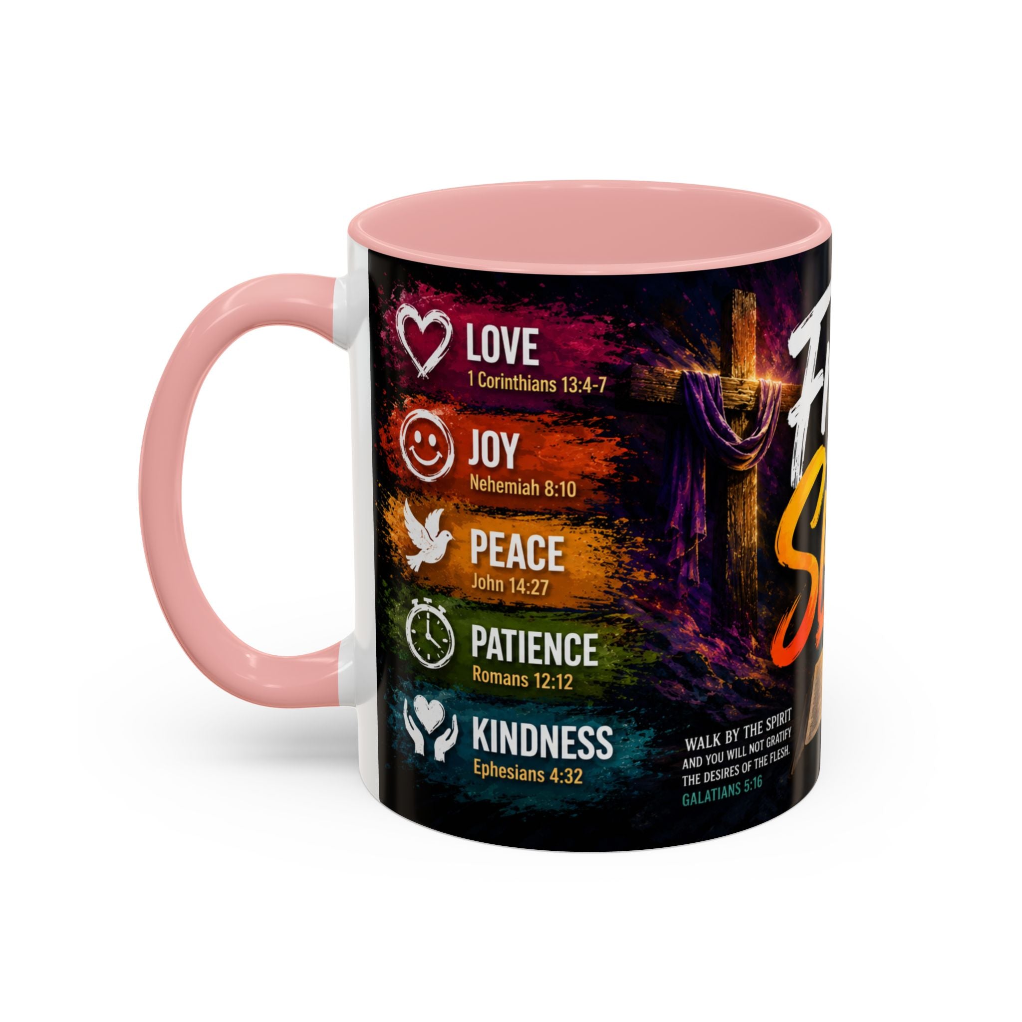 Fruits of the Spirit Coffee Mug — Christian Inspirational Bible Scripture Accent Mug (11/15oz), Religious Gift