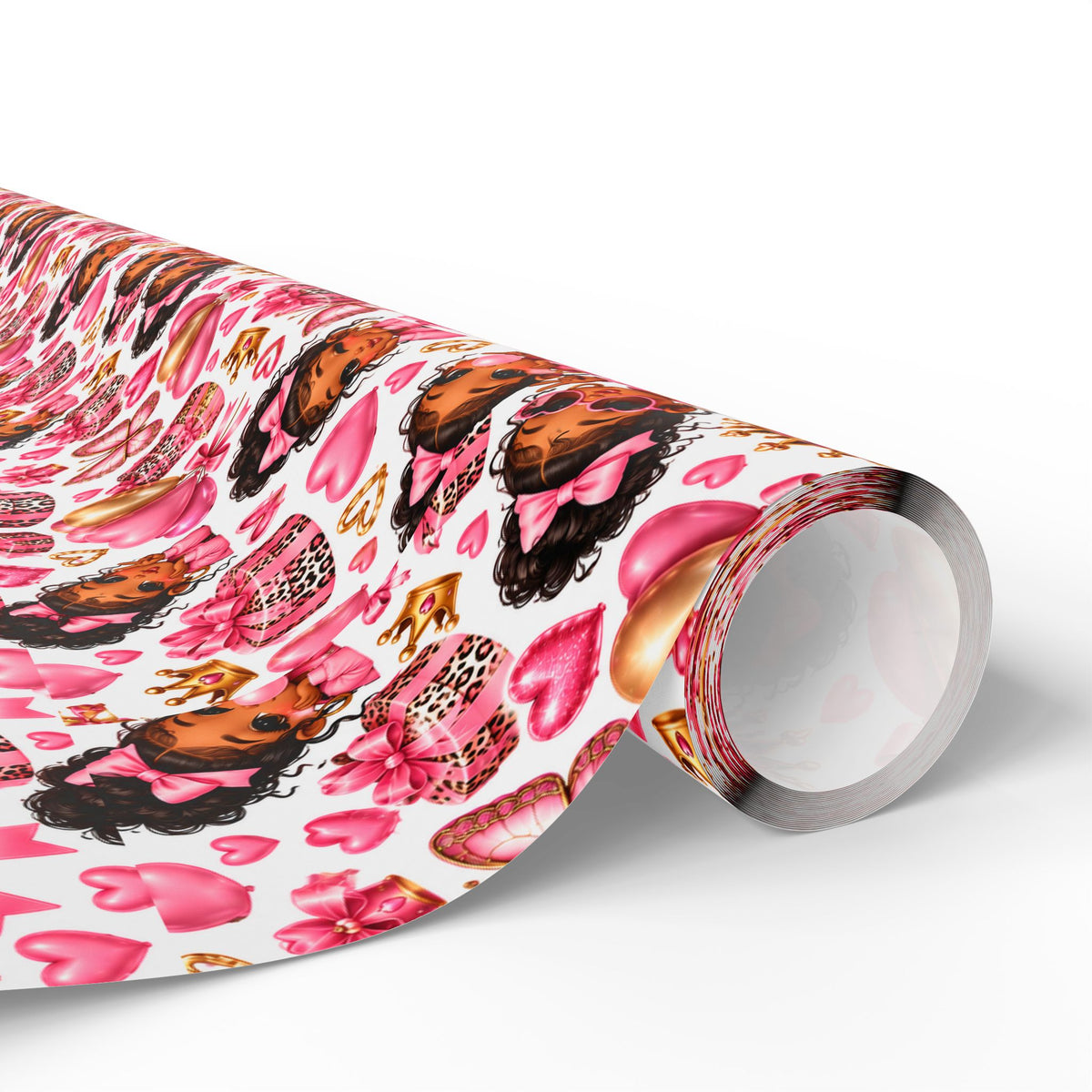 Pink Princess Wrapping Paper | Cute Bows Hearts Butterflies Gift Wrap