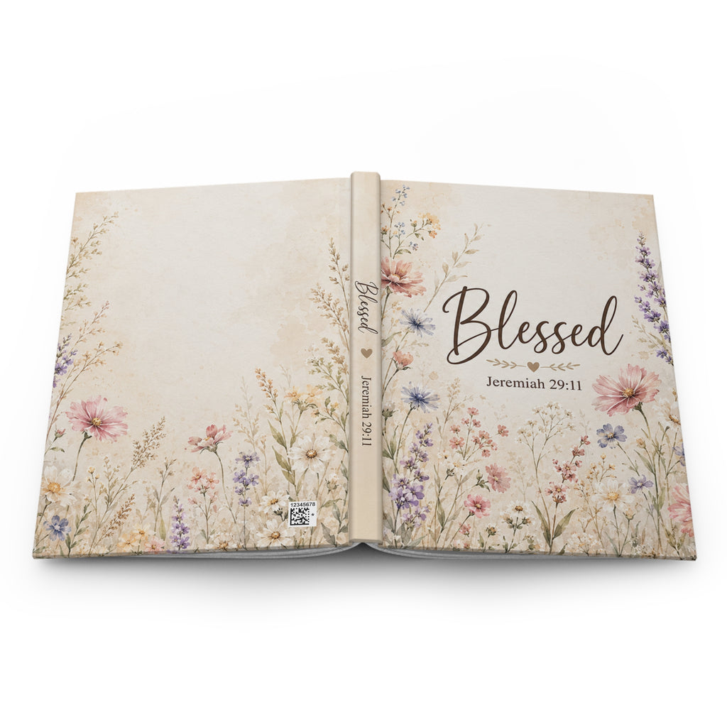 Blessed Hardcover Journal – Floral Jeremiah 29:11 Scripture Notebook, Christian Faith Based