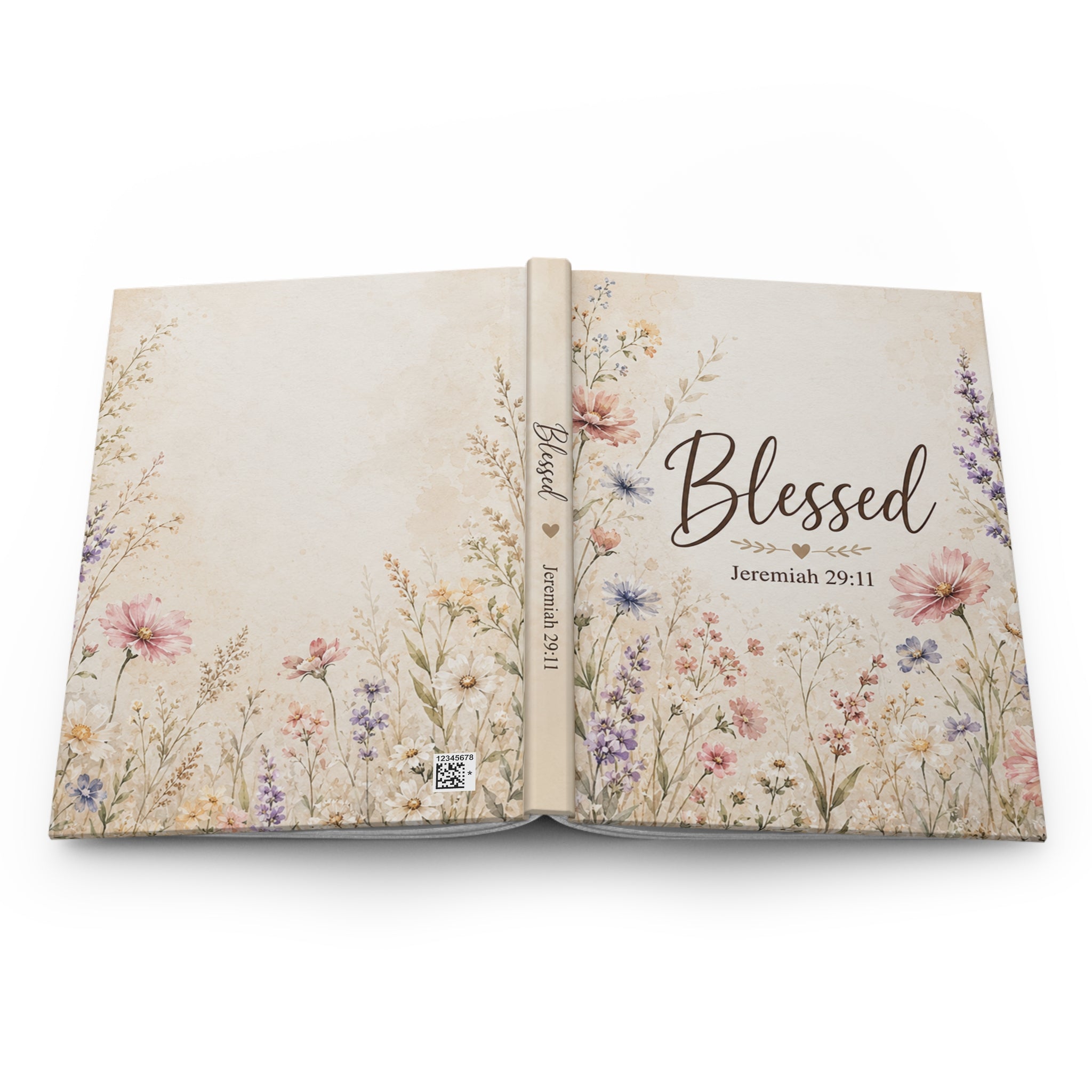 Blessed Hardcover Journal – Floral Jeremiah 29:11 Scripture Notebook, Christian Faith Based