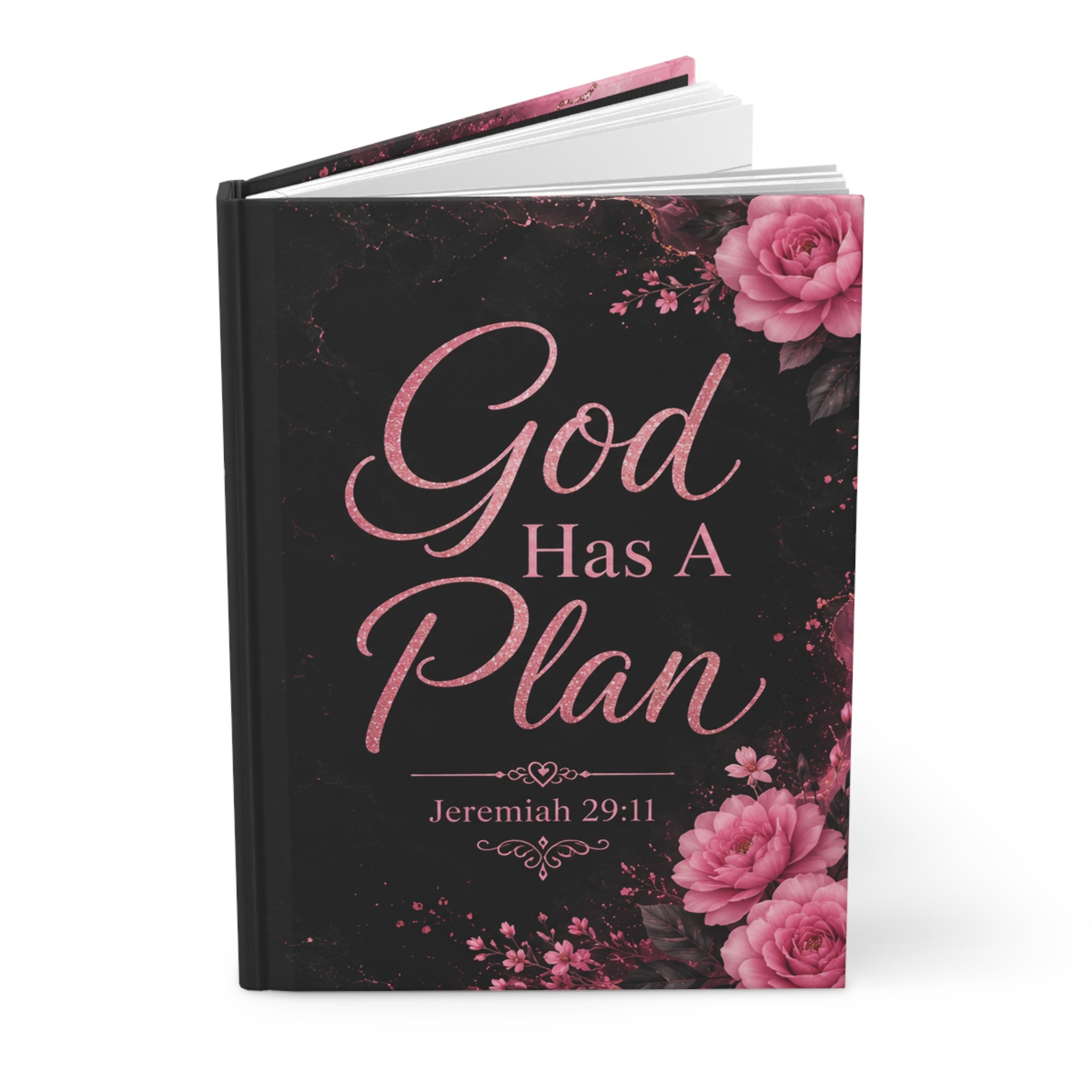 God Has a Plan Hardcover Journal — Jeremiah 29:11 Floral Prayer Notebook, Christian Faith Based