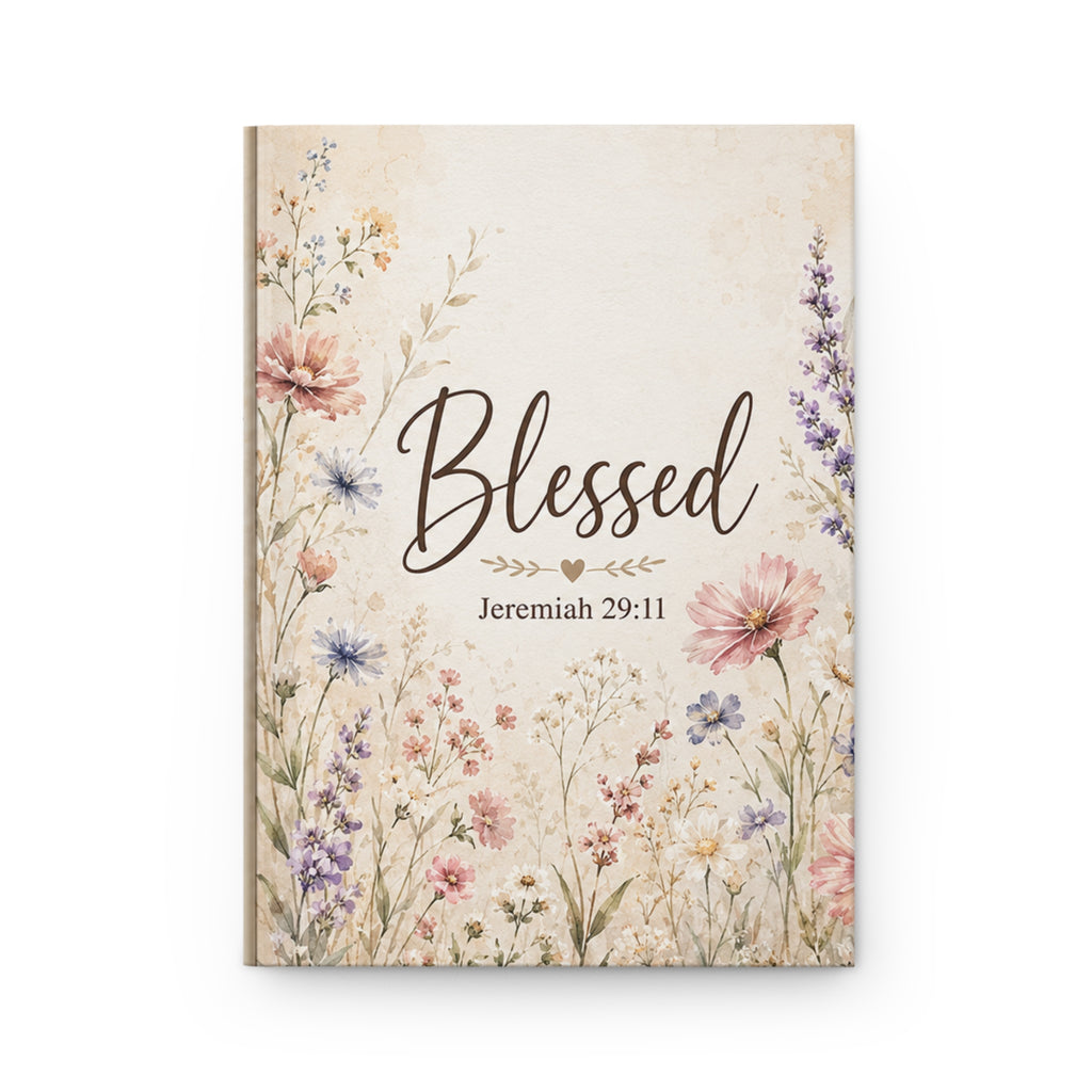 Blessed Hardcover Journal – Floral Jeremiah 29:11 Scripture Notebook, Christian Faith Based
