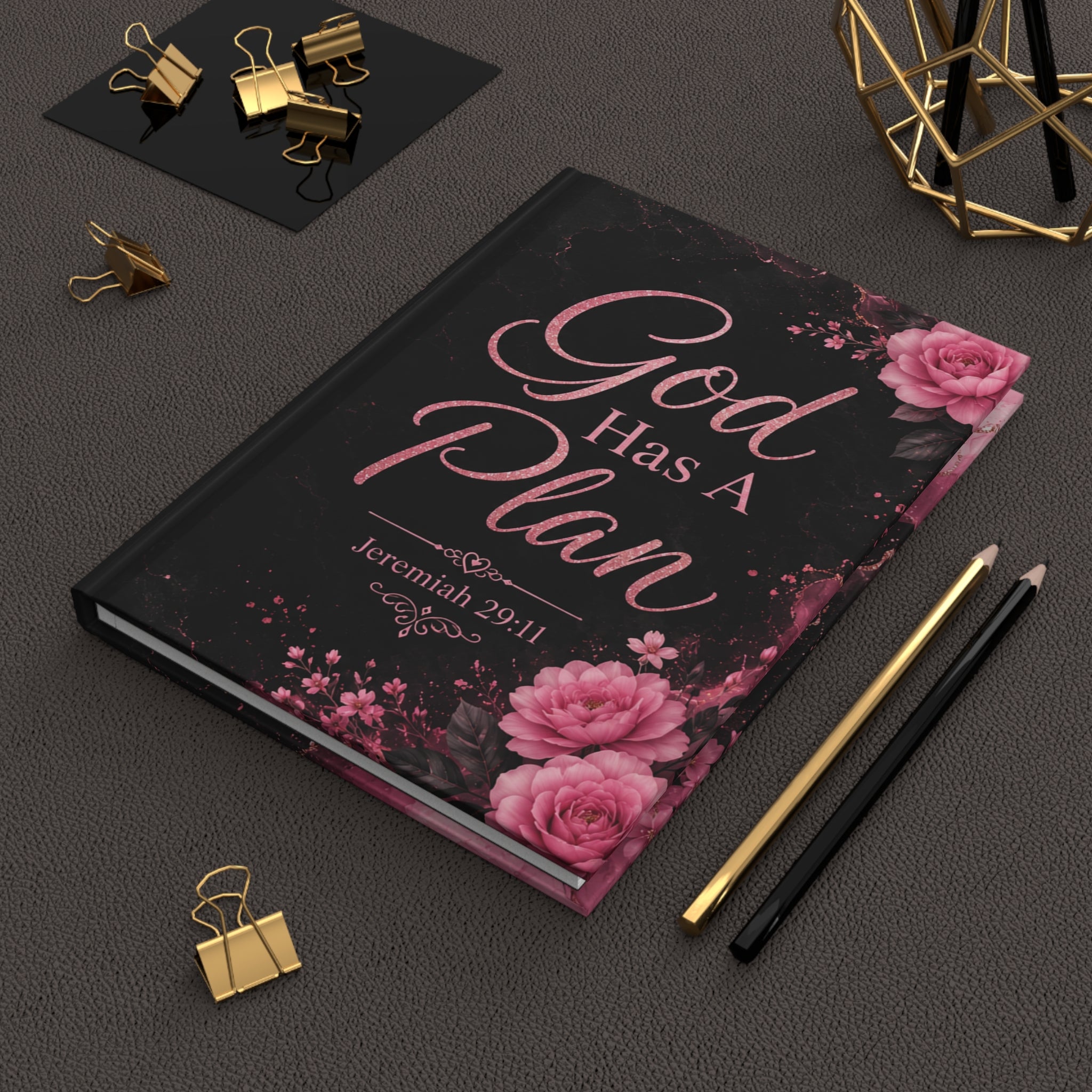 God Has a Plan Hardcover Journal — Jeremiah 29:11 Floral Prayer Notebook, Christian Faith Based
