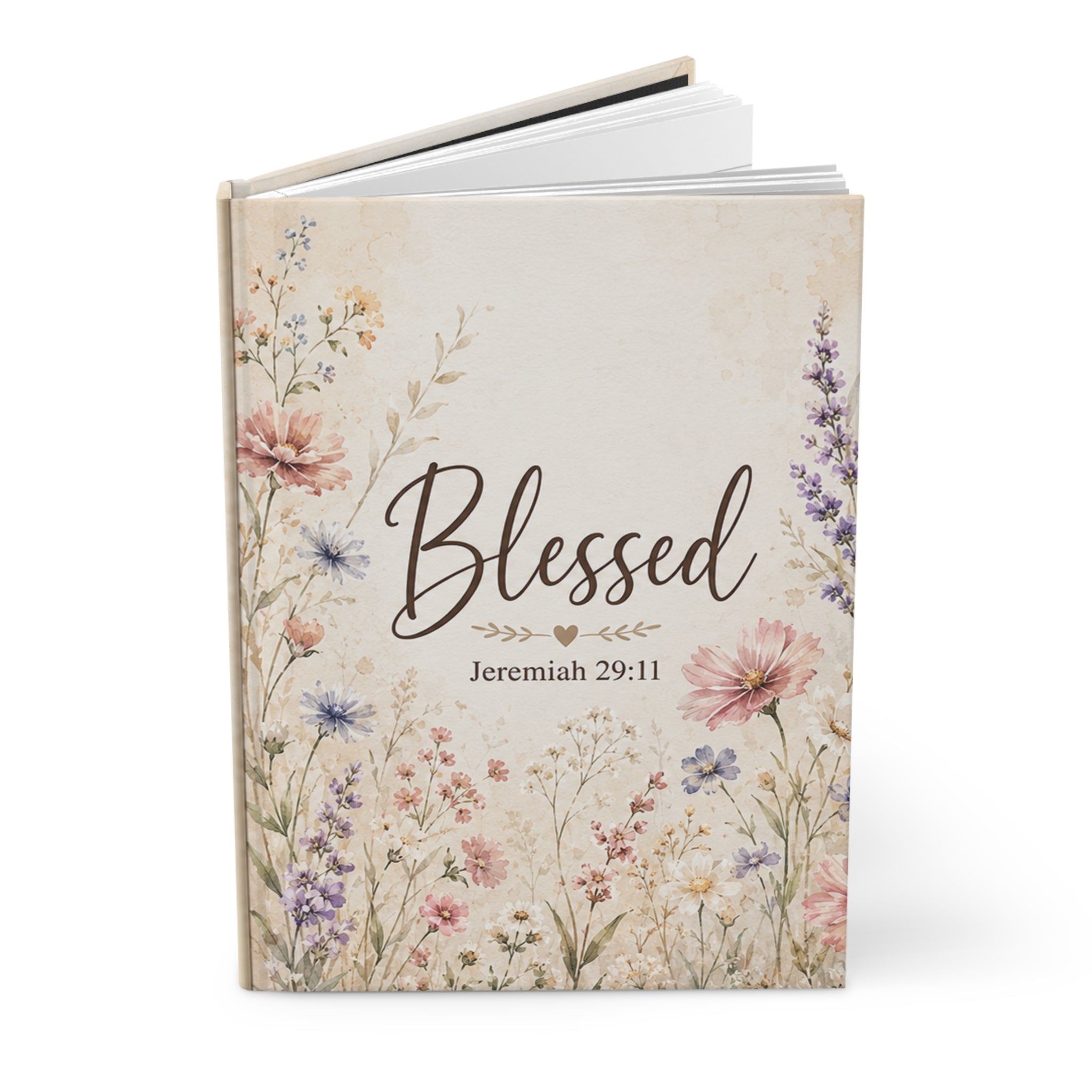 Blessed Hardcover Journal – Floral Jeremiah 29:11 Scripture Notebook, Christian Faith Based