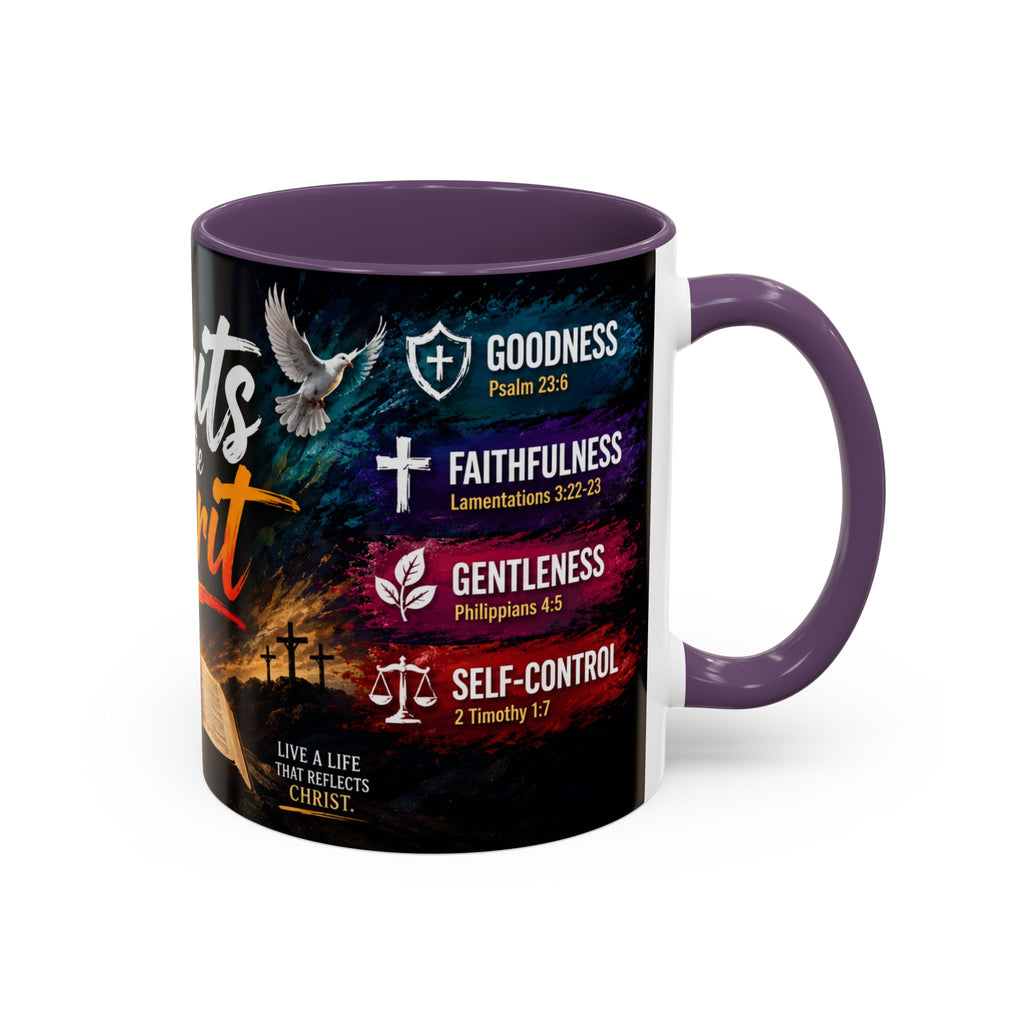 Fruits of the Spirit Coffee Mug — Christian Inspirational Bible Scripture Accent Mug (11/15oz), Religious Gift