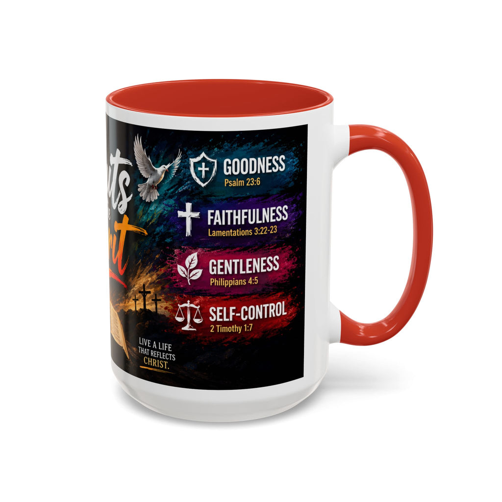Fruits of the Spirit Coffee Mug — Christian Inspirational Bible Scripture Accent Mug (11/15oz), Religious Gift