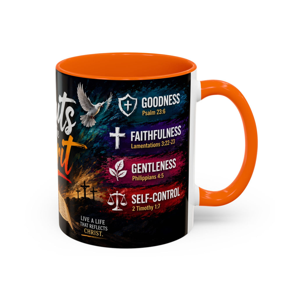 Fruits of the Spirit Coffee Mug — Christian Inspirational Bible Scripture Accent Mug (11/15oz), Religious Gift