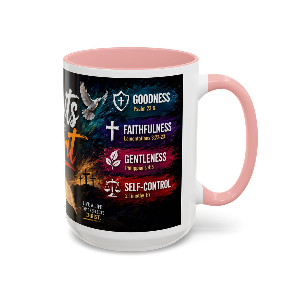 Fruits of the Spirit Coffee Mug — Christian Inspirational Bible Scripture Accent Mug (11/15oz), Religious Gift