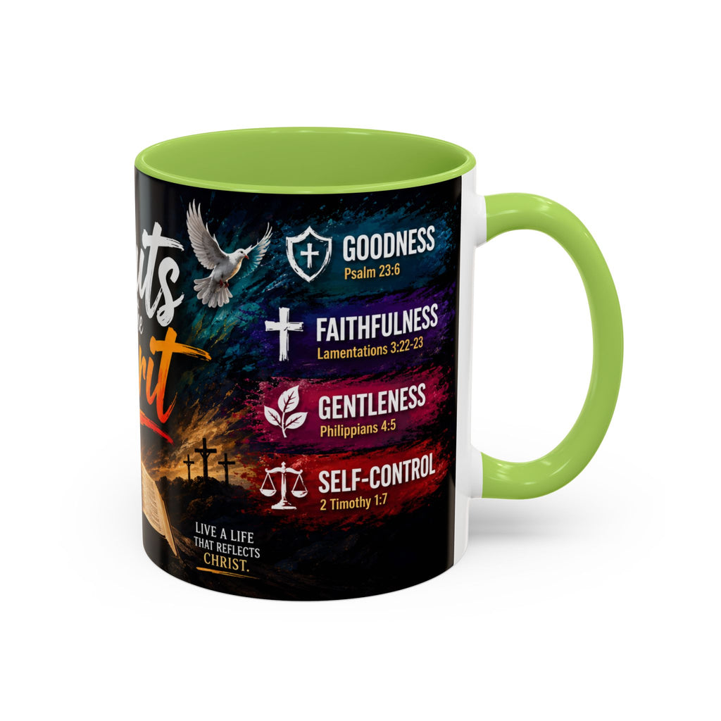 Fruits of the Spirit Coffee Mug — Christian Inspirational Bible Scripture Accent Mug (11/15oz), Religious Gift