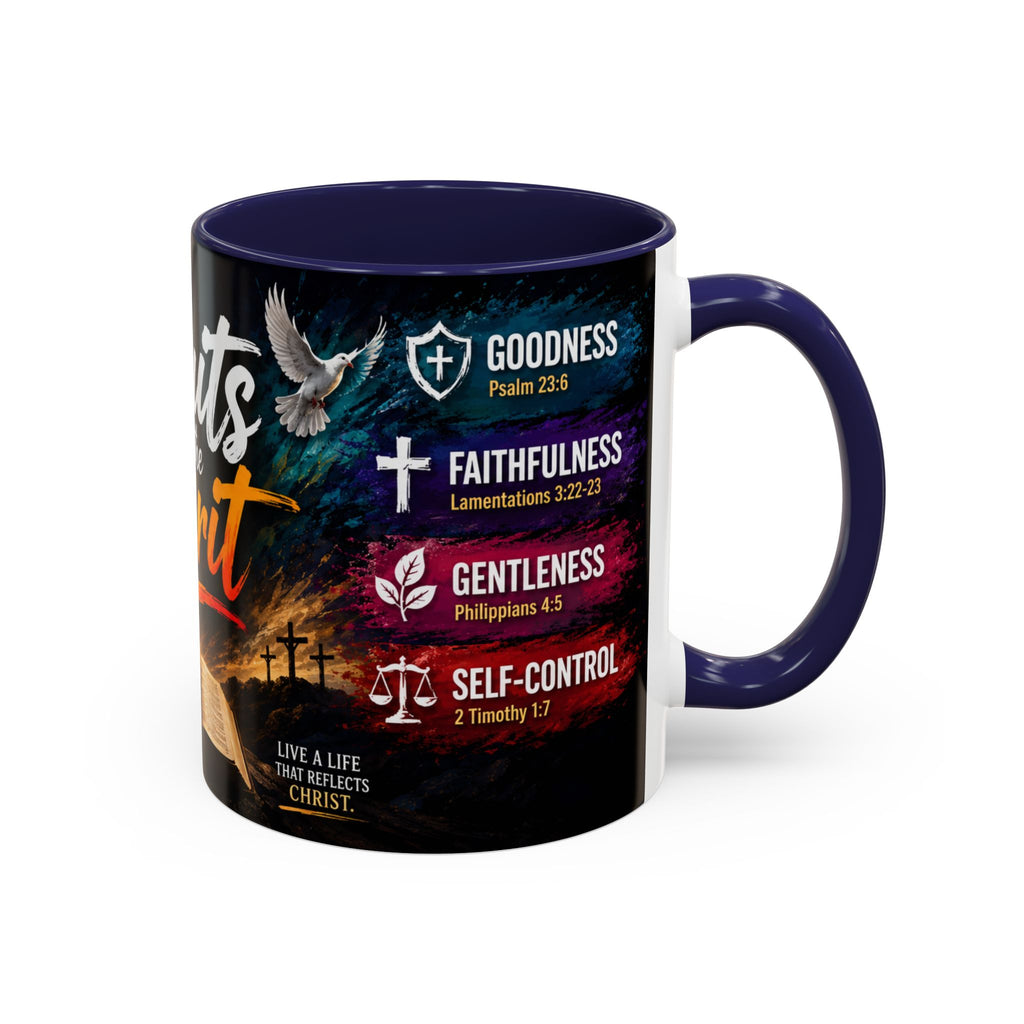 Fruits of the Spirit Coffee Mug — Christian Inspirational Bible Scripture Accent Mug (11/15oz), Religious Gift