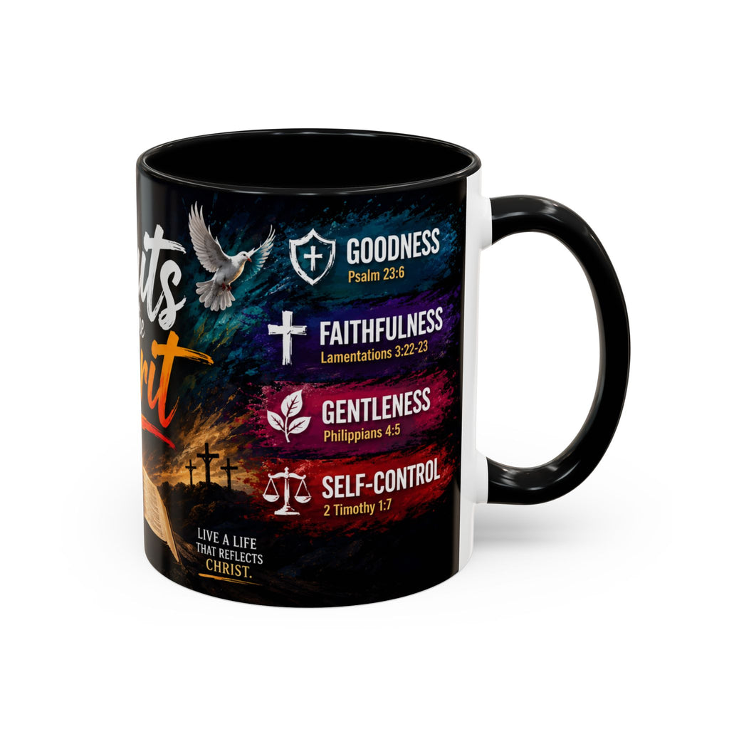 Fruits of the Spirit Coffee Mug — Christian Inspirational Bible Scripture Accent Mug (11/15oz), Religious Gift