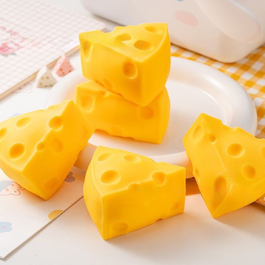 Cheese-Shaped Squishy Toy | Fun Fidget & Desk Toy