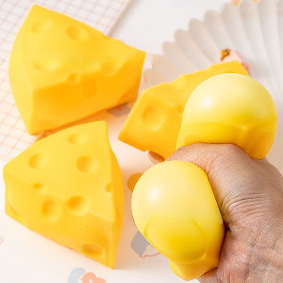 Cheese-Shaped Squishy Toy | Fun Fidget & Desk Toy