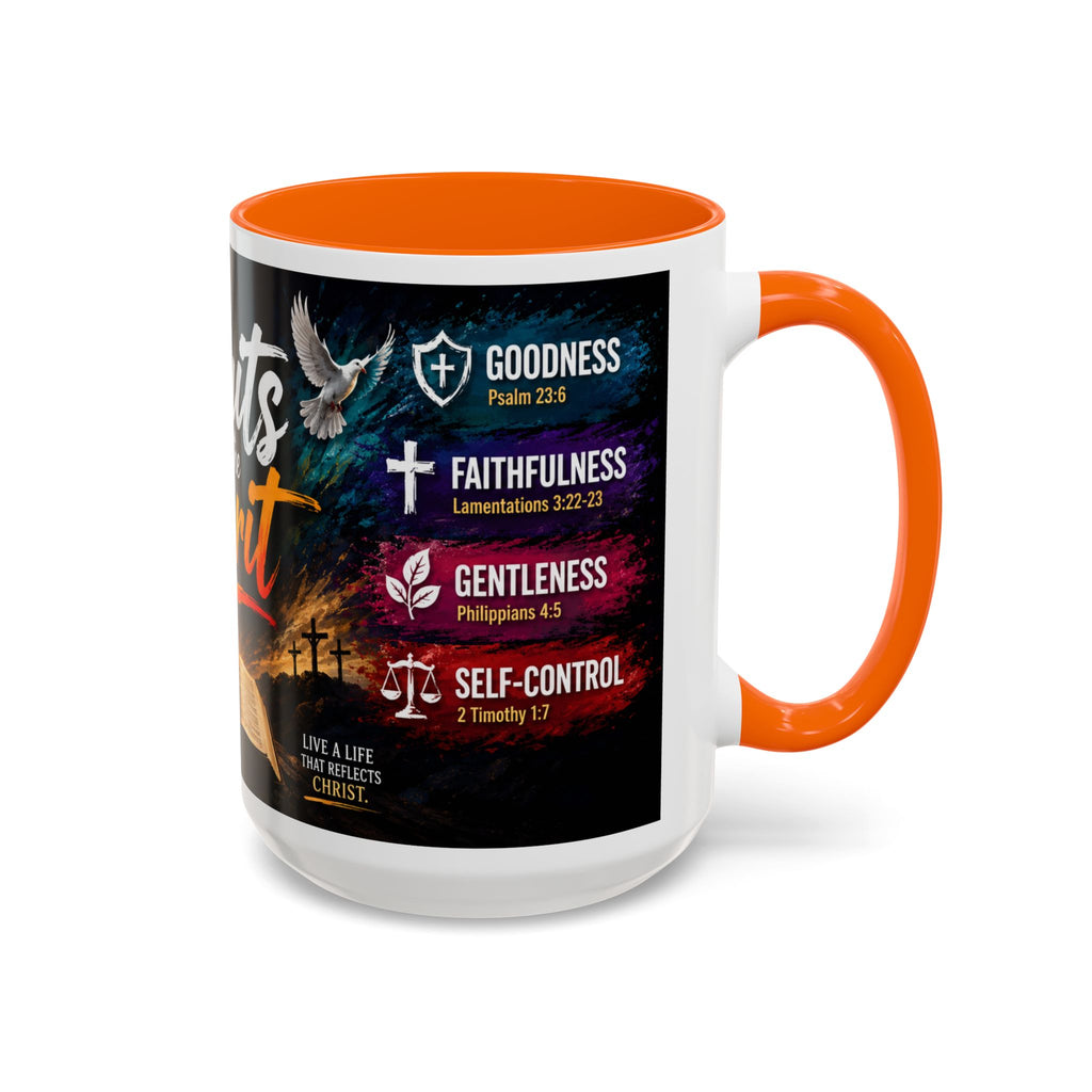Fruits of the Spirit Coffee Mug — Christian Inspirational Bible Scripture Accent Mug (11/15oz), Religious Gift