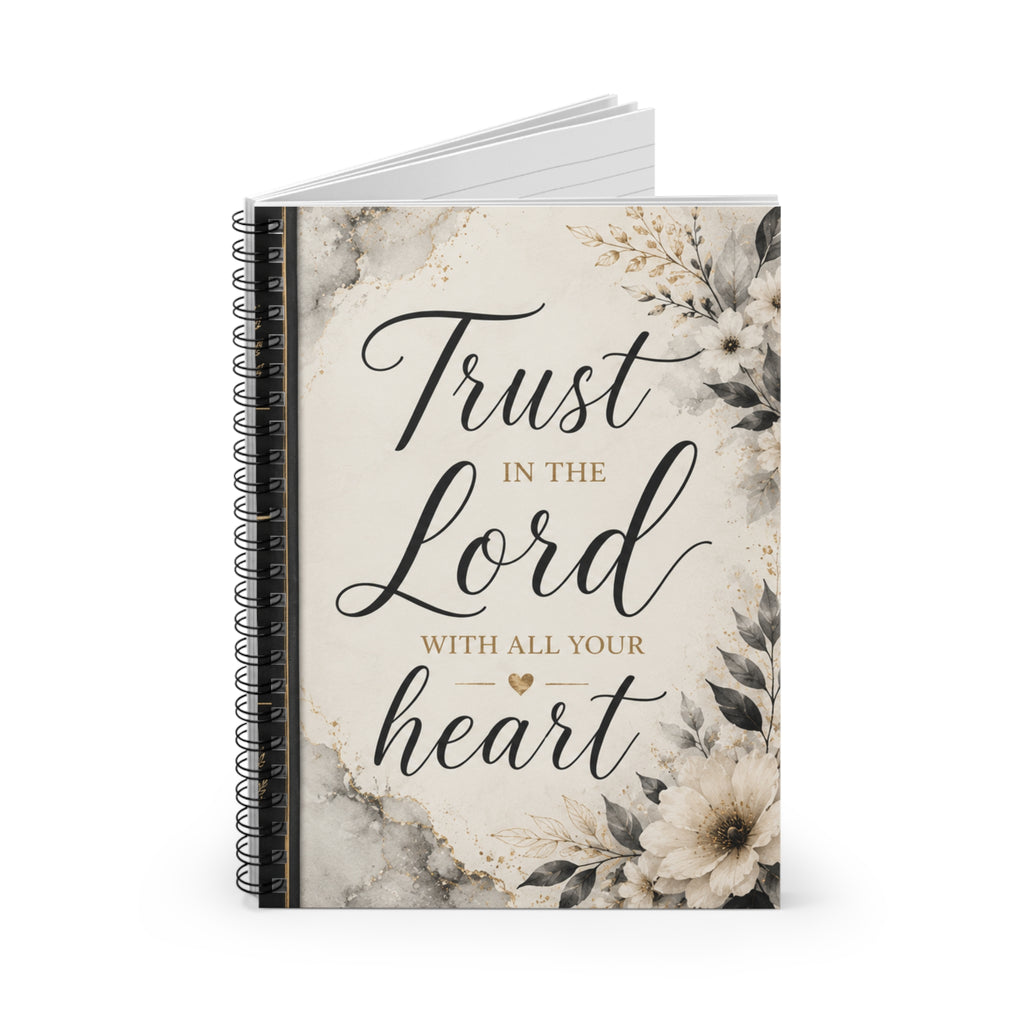 Inspirational "Trust in the Lord" Spiral Notebook — Floral Faith Journal (Ruled)