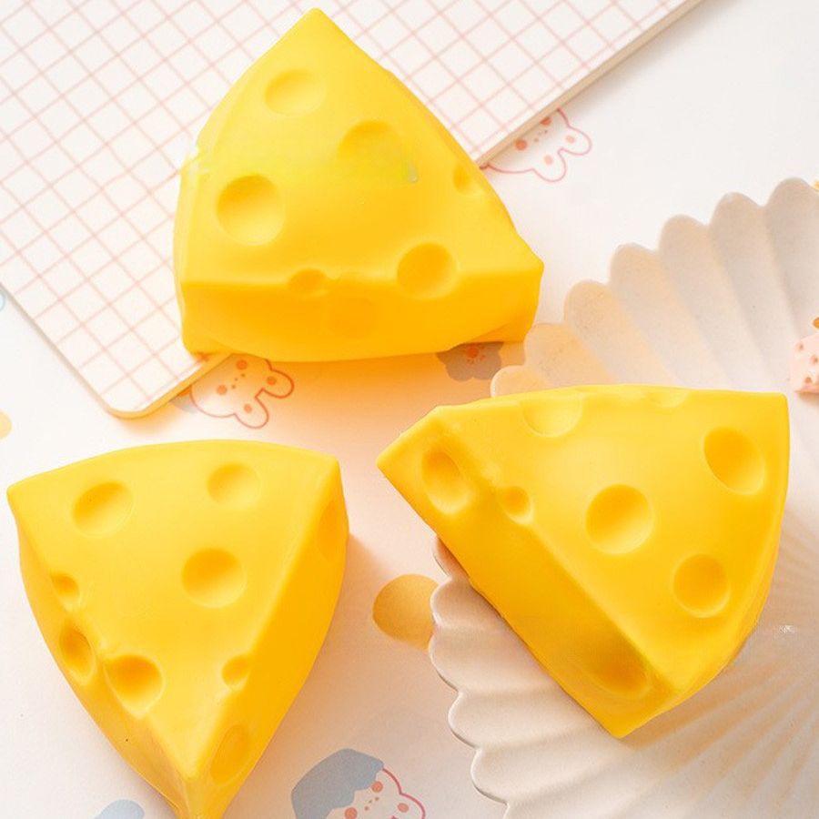 Cheese-Shaped Squishy Toy | Fun Fidget & Desk Toy