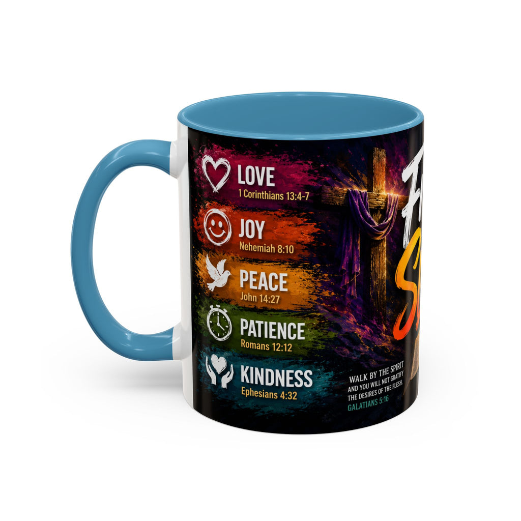 Fruits of the Spirit Coffee Mug — Christian Inspirational Bible Scripture Accent Mug (11/15oz), Religious Gift