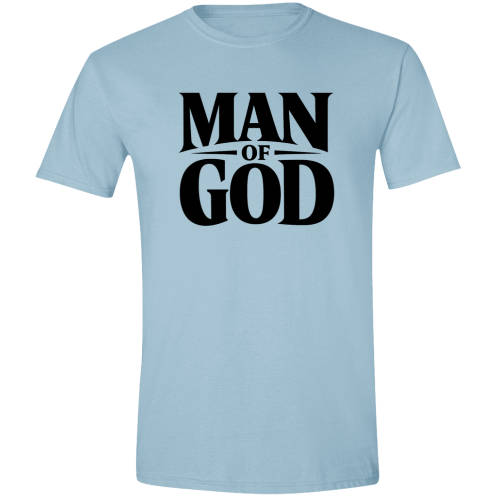 Light blue t-shirt with a graphic of a truck and text on a white background