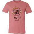 Mauve t-shirt with motivational quote and decorative elements on a white background