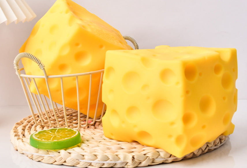 Cheese-Shaped Squishy Toy | Fun Fidget & Desk Toy